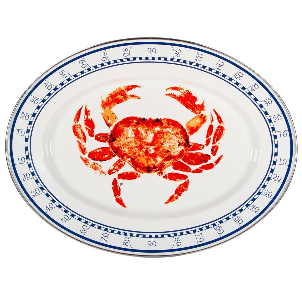 Golden Rabbit Crab House 12 in. x 16 in. Enamelware Oval Platter CR06