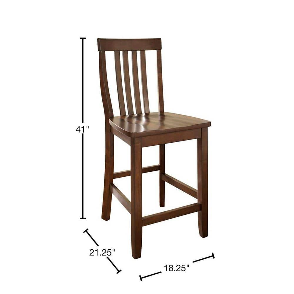 CROSLEY FURNITURE 24 in. Mahogany School House Bar Stool (Set of 2) CF500324-MA