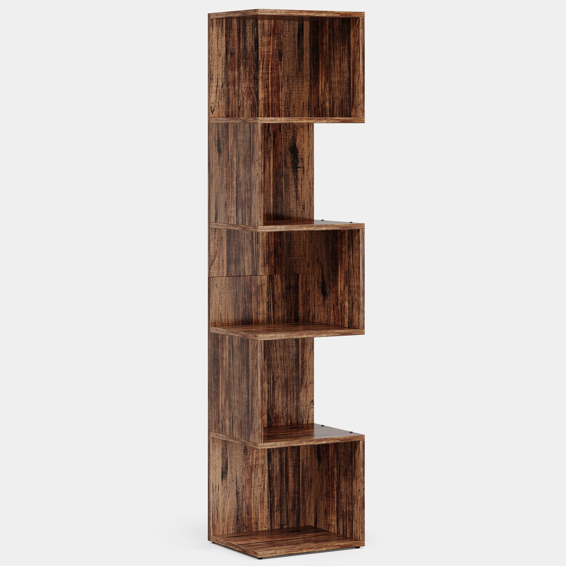 5-Tier Bookshelf, Freestanding Narrow Bookcase Etagere Display shelf