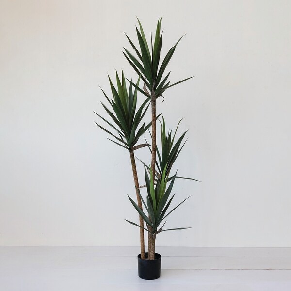 Faux Yucca Tree in Plastic Pot