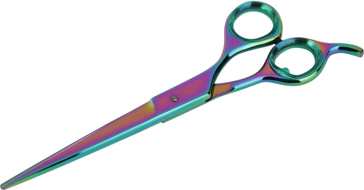 Sharf Gold Touch Rainbow Curved Pet Grooming Shear