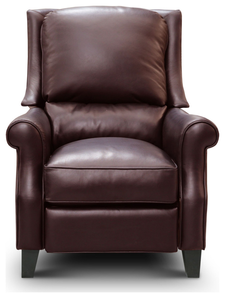 Adriana 100% Top Grain Leather Traditional Manual Recliner Armchair   Transitional   Recliner Chairs   by Hello Sofa Home  Houzz