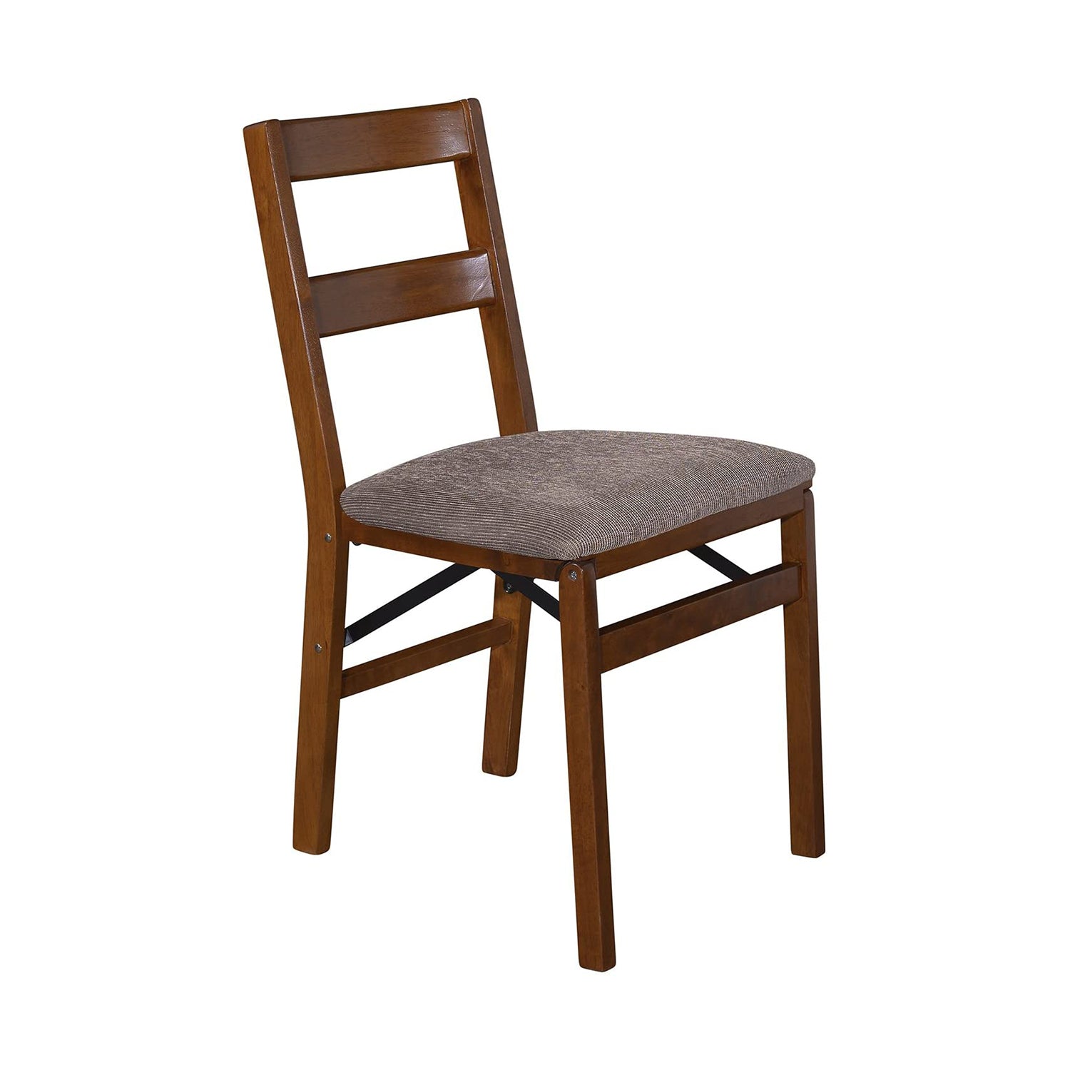 Classic Slat Back Folding chair in Fruitwood and Colton upholstery