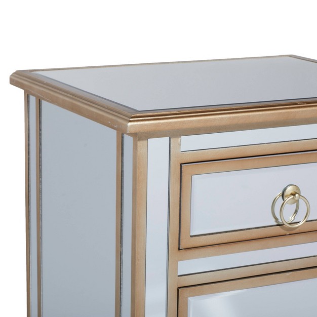 Small Glam Glass Mirrored Cabinet Beige Olivia amp May