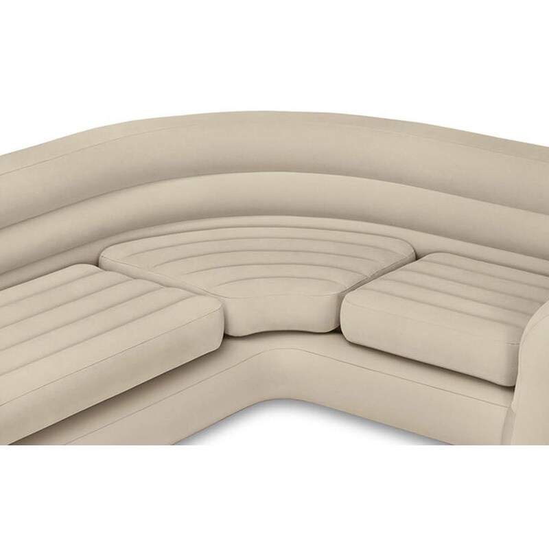 Intex Inflatable Corner Living Room Neutral Sectional Sofa 68575EP (2 Pack)   N/A