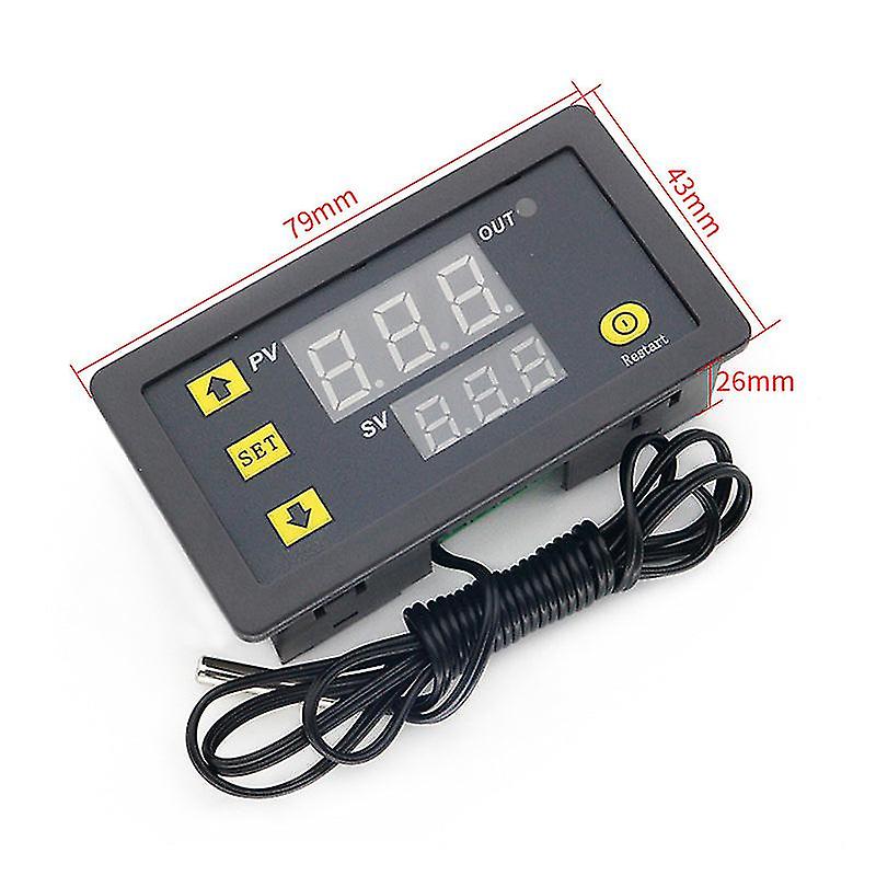 Dc 12v 24v 110v 220v Ac Digital Temperature Controller Led Display Thermostat With Heating Cooling Switch Ntc Sensor