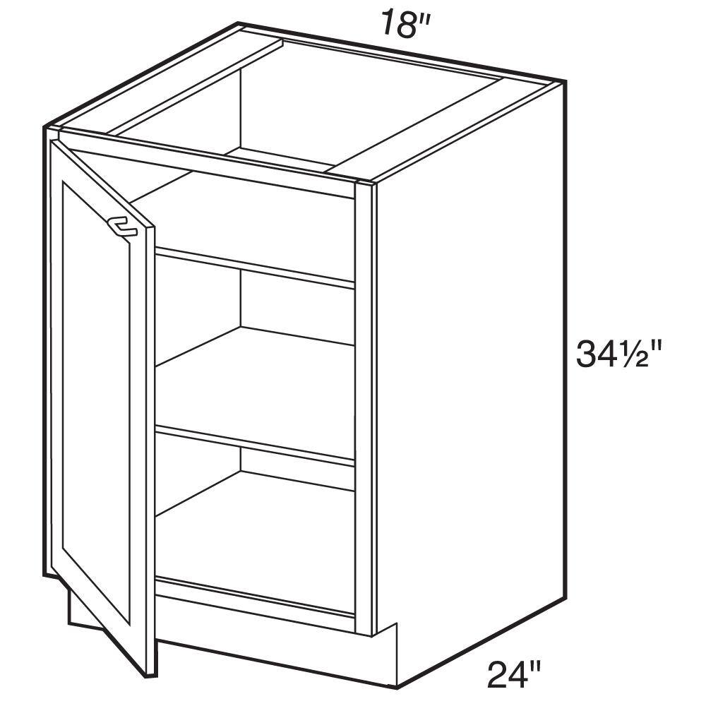 Home Decorators Collection Newport Assembled 18x34.5x24 in Plywood Shaker Base Kitchen Cabinet Full Height Left Soft Close in Painted Pacific White B18FHL-NPW