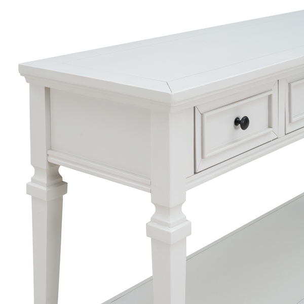 Console Table with Three Top Drawers and Open Style Bottom S