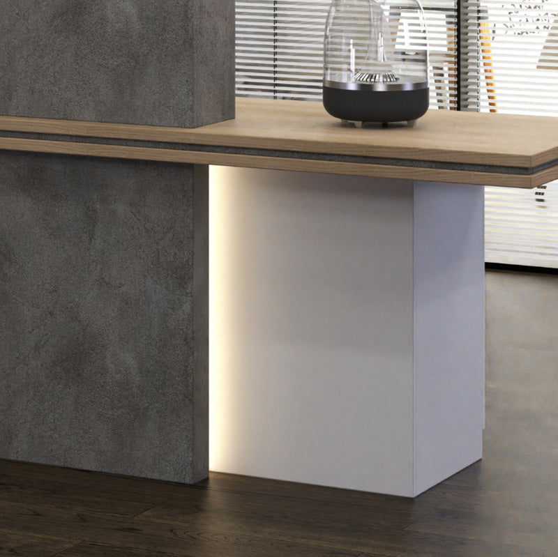 JARIN  Reception Desk 2.4M Right Panel - Carbon Grey & White Colour