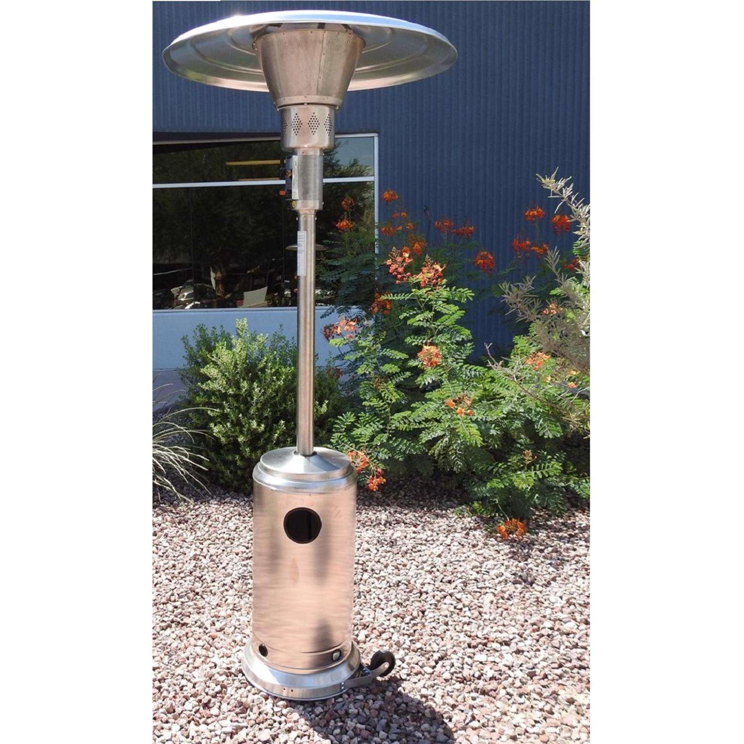 Hiland 40000 BTU Propane Stainless Steel Freestanding Patio Heater 10 sq ft