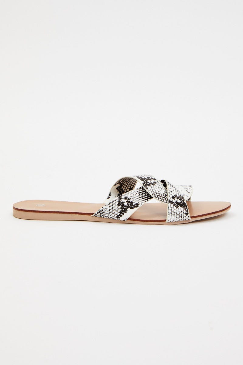 Animal Print Flat Slides
