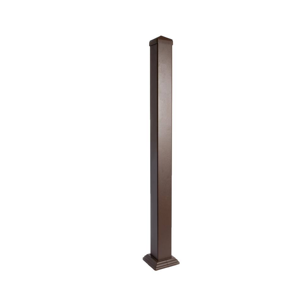 Pegatha Contemporary 1-78 in. x1-78 in. x39 in. Powder Coated Aluminum Welded Post Kit - Brown Textured 60173025