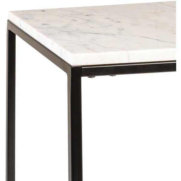 Cumo Modern Rectangular Mixed Material Frame End Table - 24