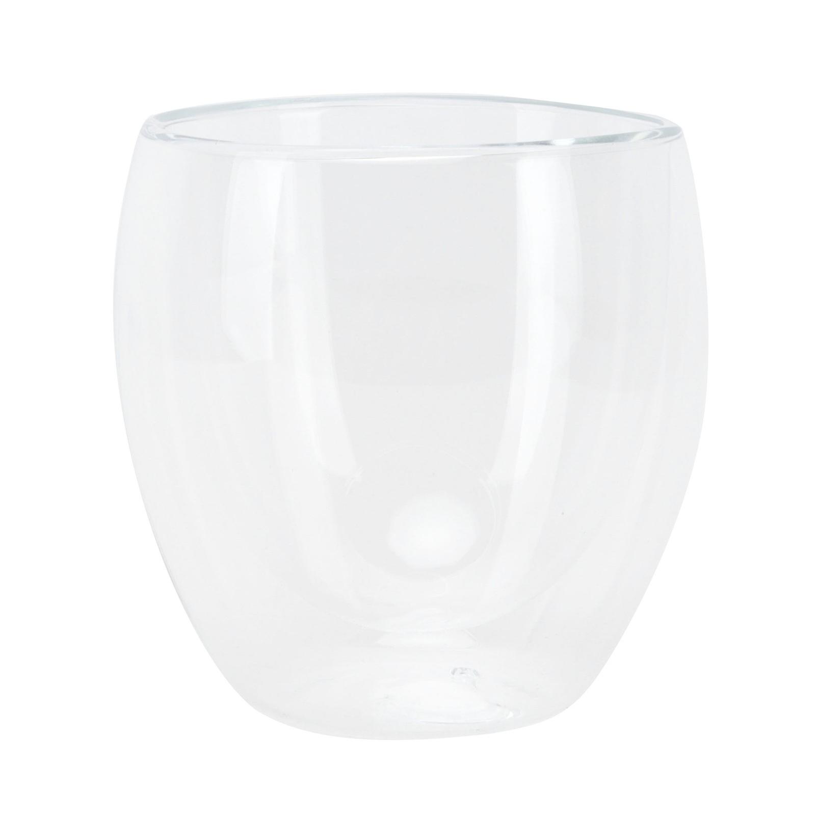 2-Layer Transparent Milk Mug Cylindrical Heat Resistant Coffee Cup for Beverage Home(250ml )