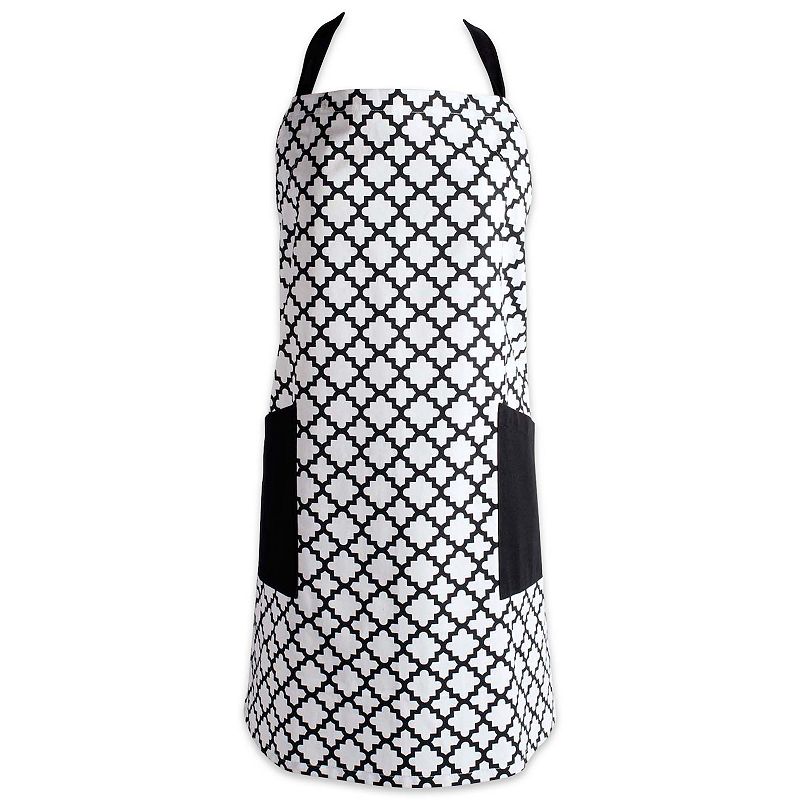 37.5 Black and White Lattice Printed Chef Apron