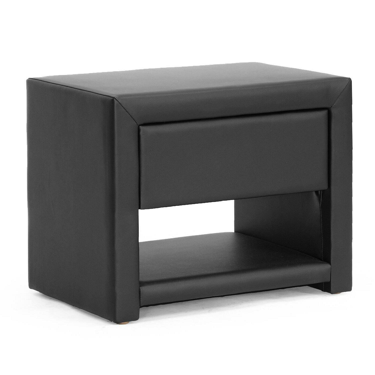 Baxton Studio Massey Upholstered Modern Nightstand