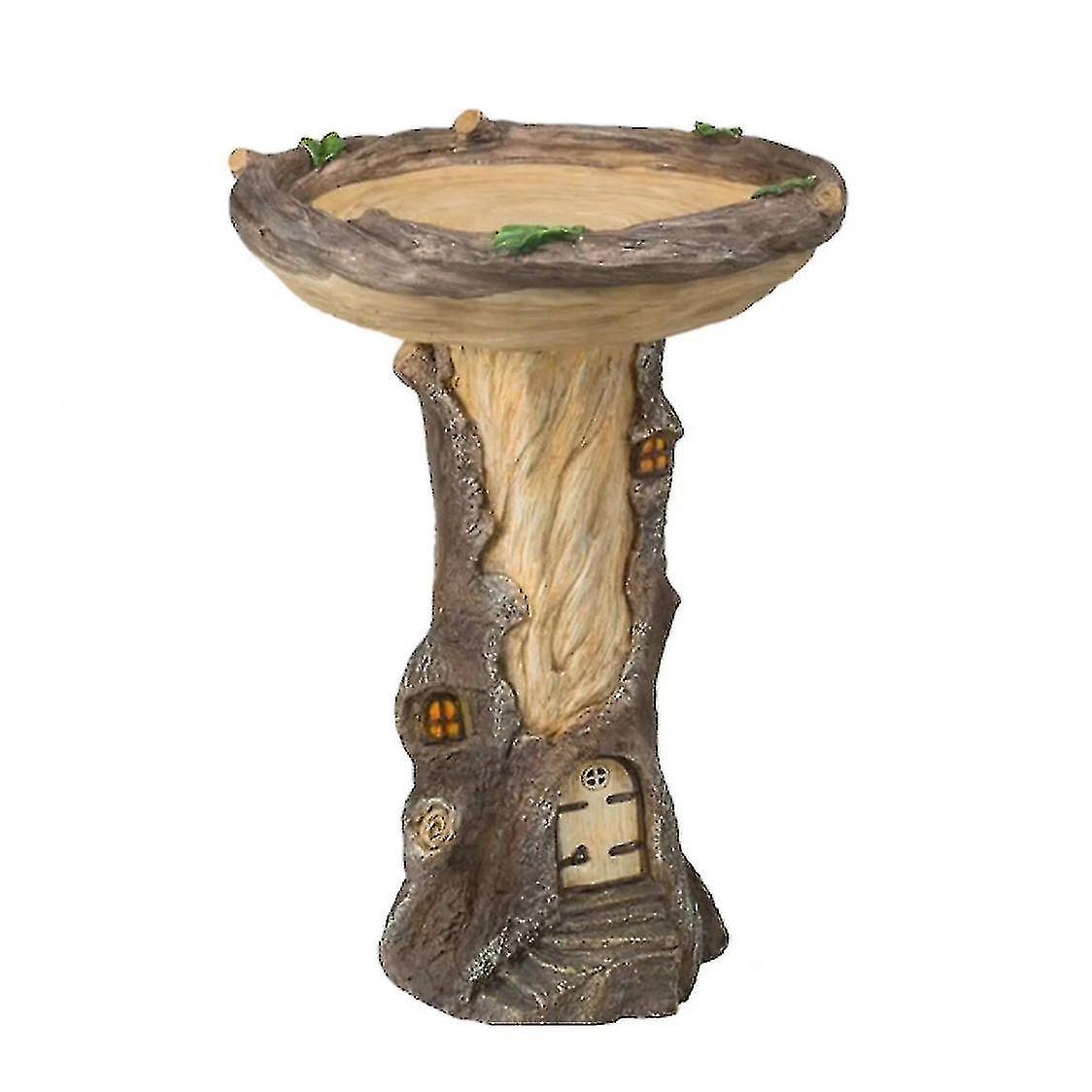 Bird Bath Feeders Bowl Garden Ornament Polyresin Handmade Decoration Outdoor