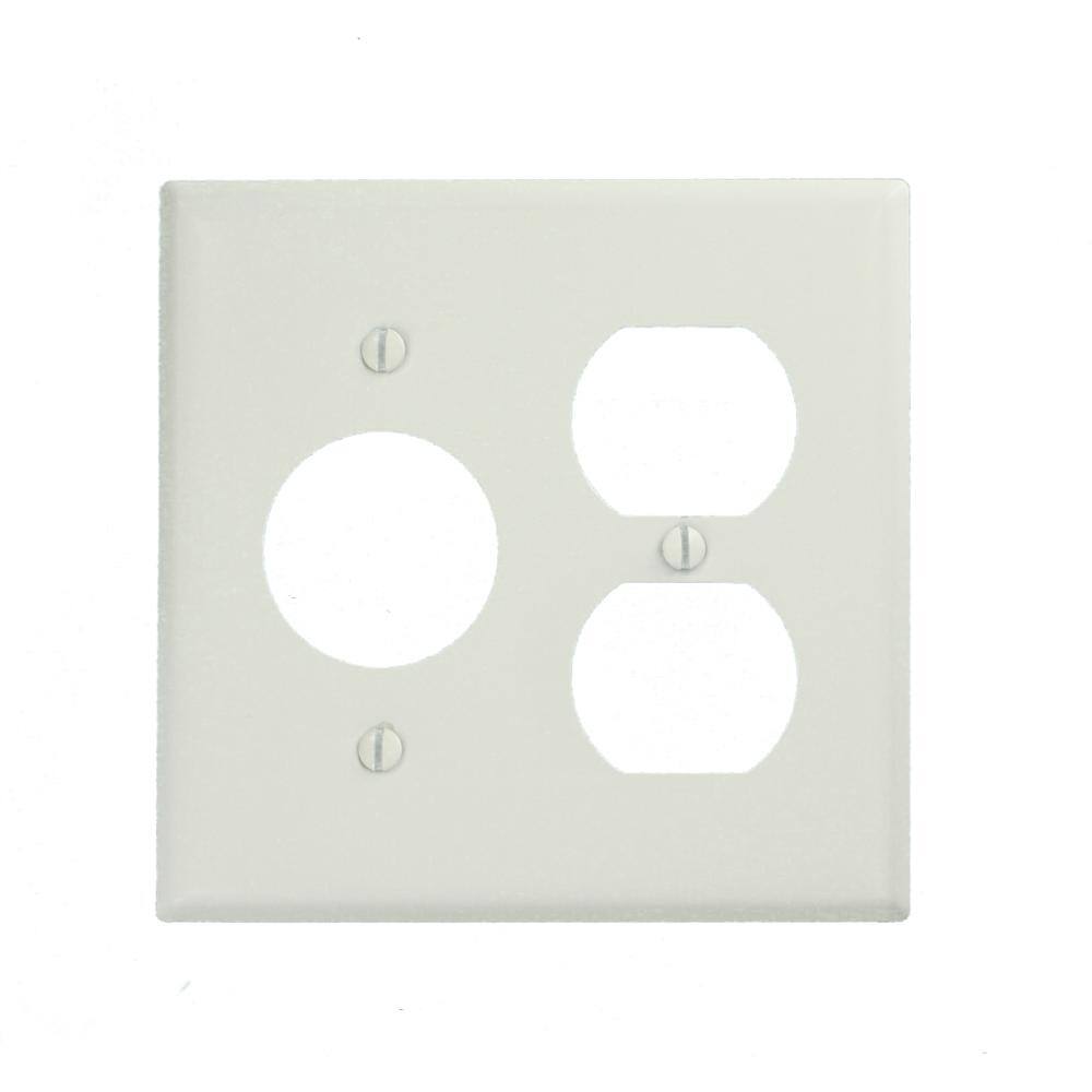 Leviton White 2-Gang 1-Duplex 1-Single Wall Plate (1-Pack) 88046