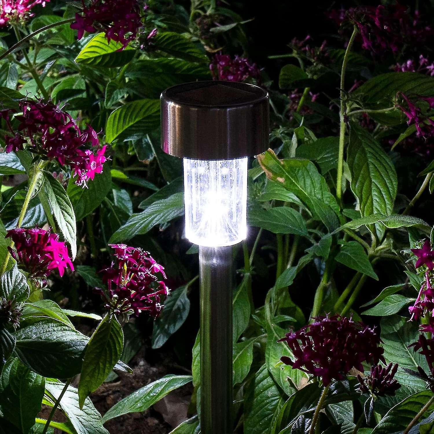 8pcs Solar Lights Outdoor Garden Led Light Landscape/pathway Lights Stainless Steel