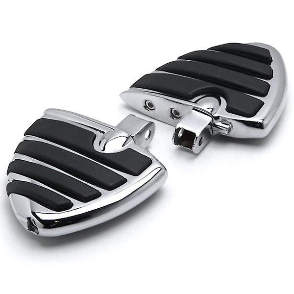 Chrome Motorcycle Wing Foot Pegs Footrests L+R Compatible with Honda Fury 2009-2013 Front