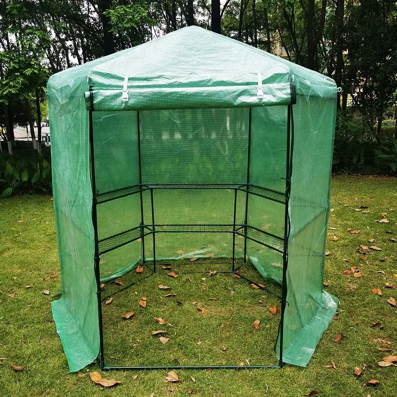 OEM JOYFUL factory direct supply greenhouse pentagon greenhouse outdoor portable small covering garden steeple greenhouse