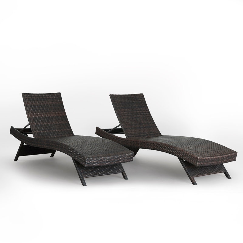 Weather Wicker Chaise Lounge   Set of 2