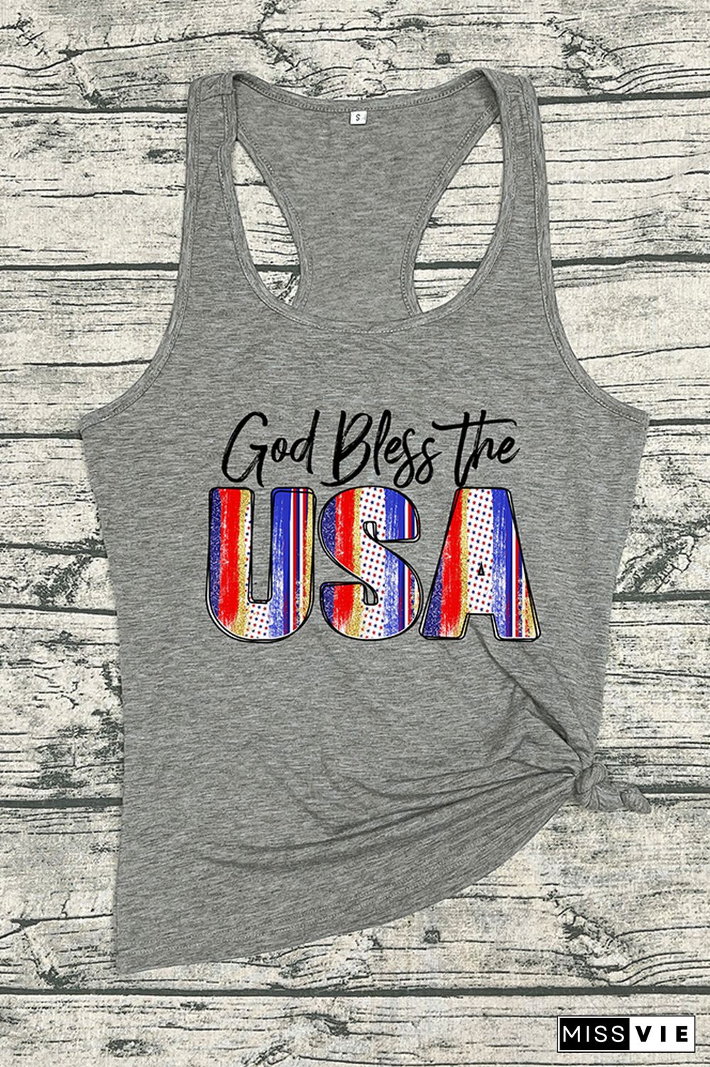 God Bless The USA Printed Sleeveless Tank Top Wholesale