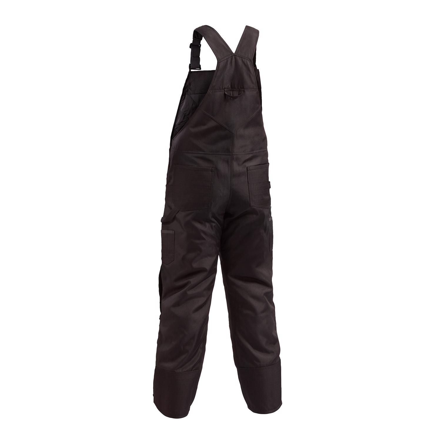 MW Gridiron Men\u0027s Cotton/Polyester Zip-to-Thigh Bib Overalls Black L 1 pk