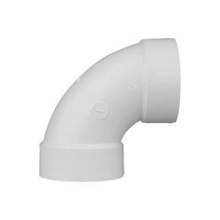 Charlotte Pipe 3 in. PVC DWV 90-Degree Hub x Hub Elbow PVC003001200HD