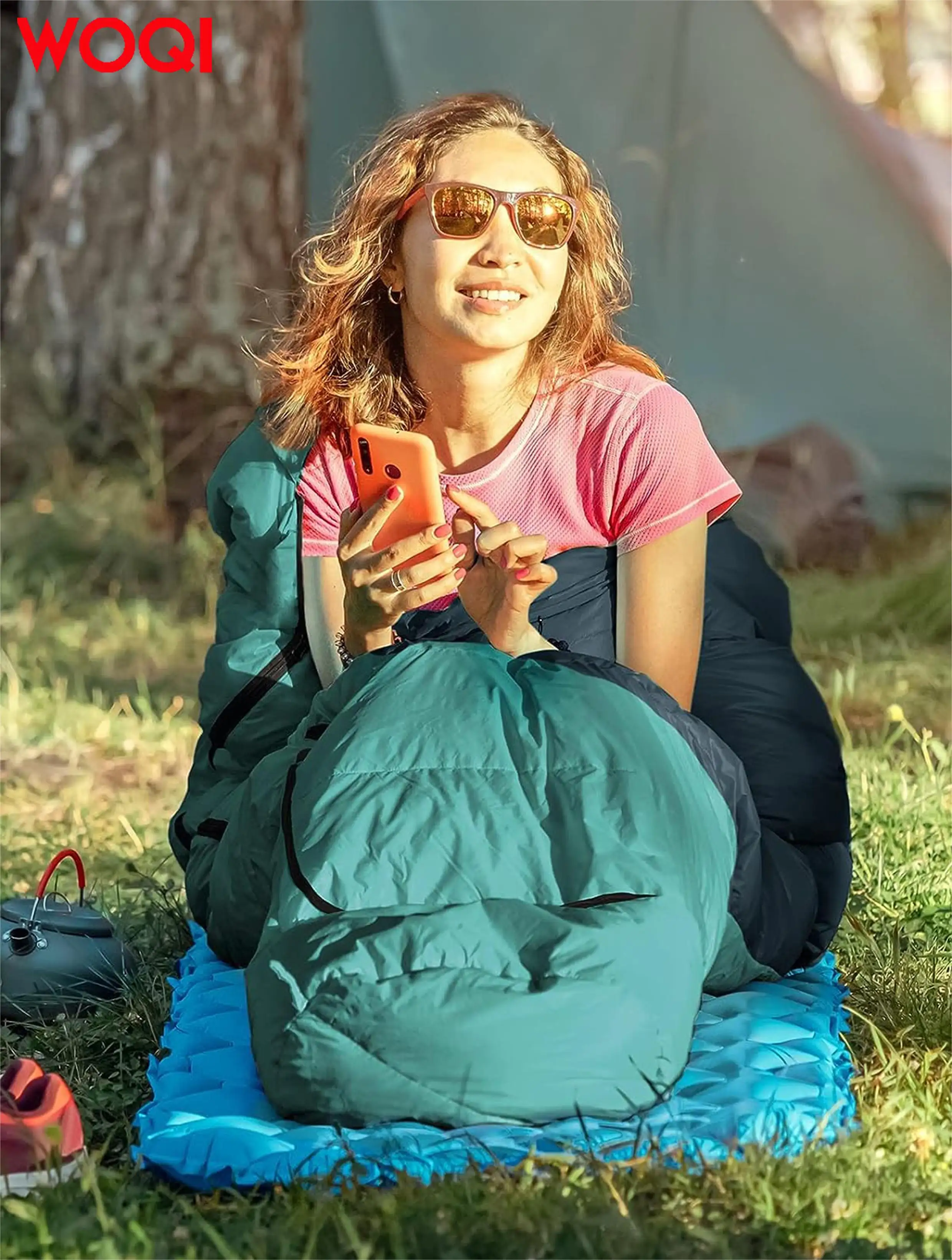 WOQI Season 3 4 Adult Mummy Sleeping Bag  warm and washable  suitable for outdoor hiking in cold weather