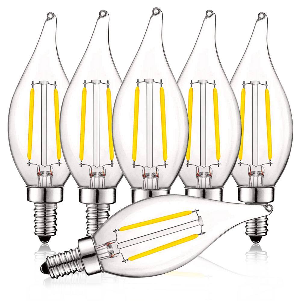 LUXRITE 40-Watt Equivalent CA11 Dimmable LED Light Bulbs UL Listed 4000K Cool White (6-Pack) LR21577-6PK