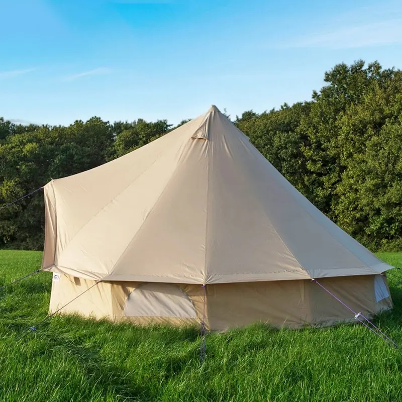 Luxury Glamping 3M 4M 5M 6M 7M Cotton Canvas Bell Tent For Outdoor Camping   Hiking Party Shelter Tent For Travel