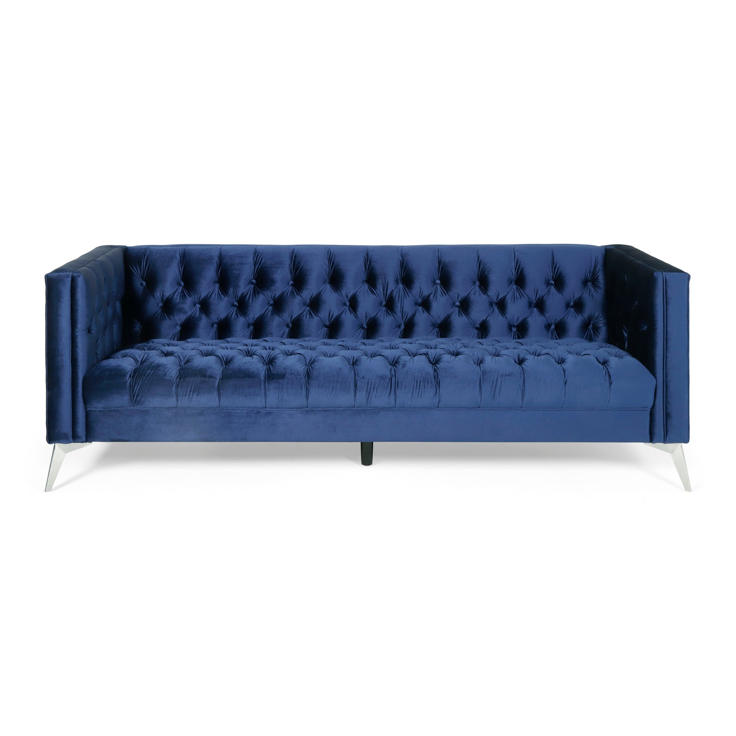 Harnoor Contemporary Tufted Velvet 3 Seater Sofa