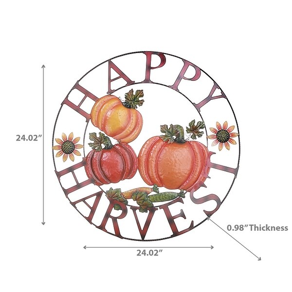 24 Pumpkin Wheel Wall Decor Happy Harvest