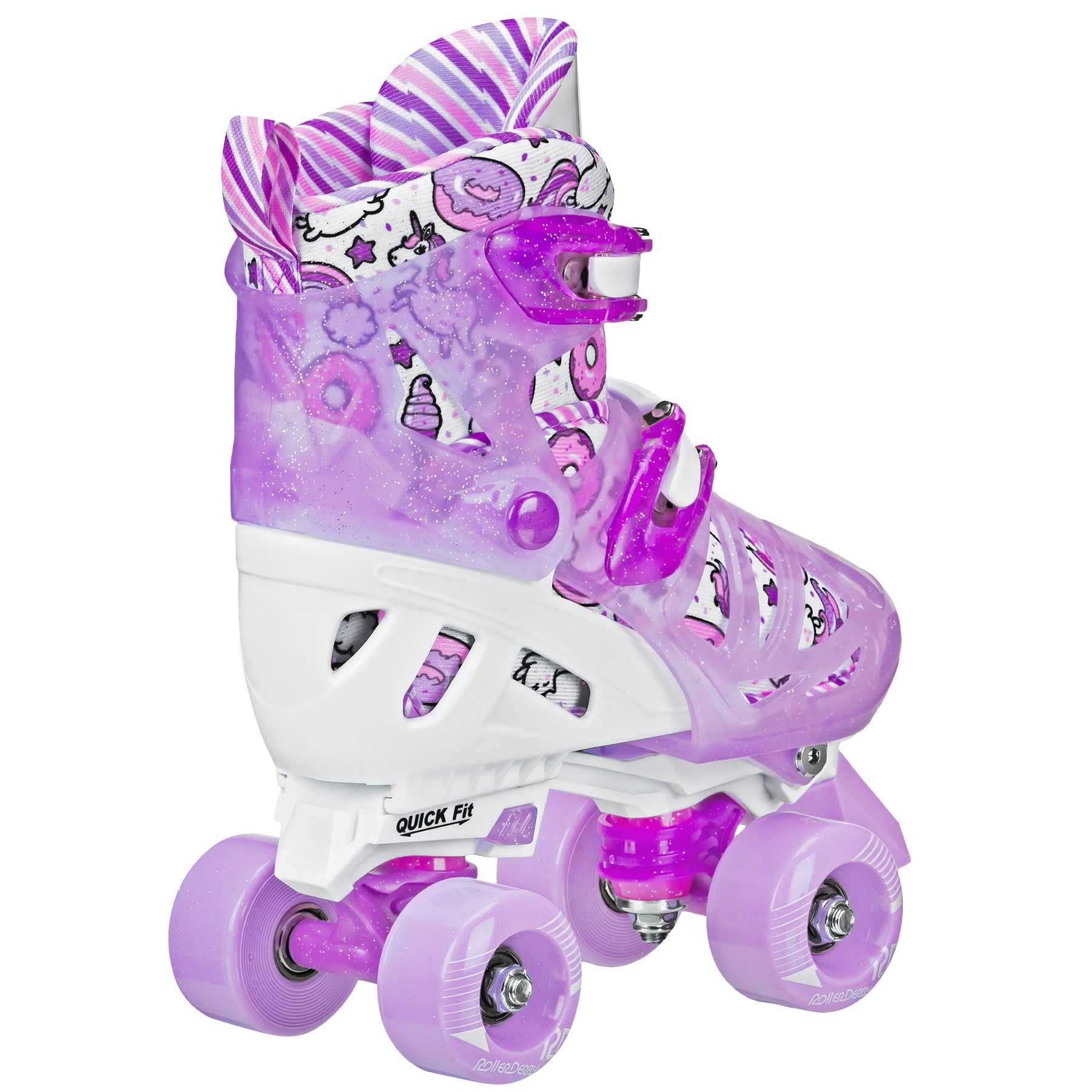 Roller Derby Pearl Adjustable Girl's Roller Skate, Donuts, Size Small (12J-2)