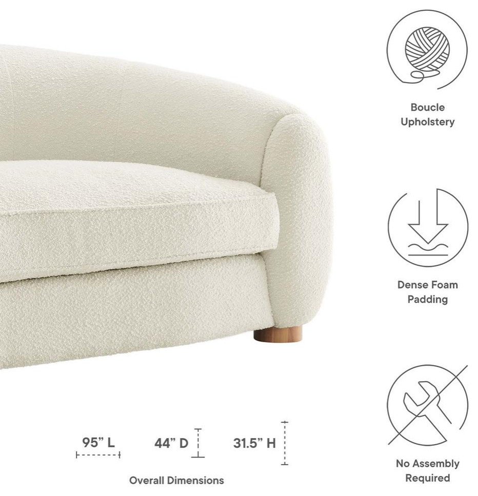 Abundant Boucle Upholstered Fabric Sofa   Transitional   Sofas   by GwG Outlet  Houzz