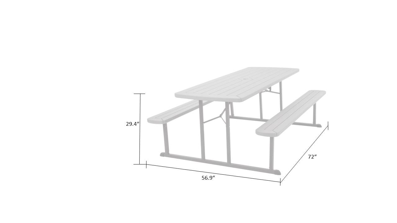 Cosco Outdoor Intellifit 6 ft. Folding Blow Mold Picnic Table， Gray Wood Grain