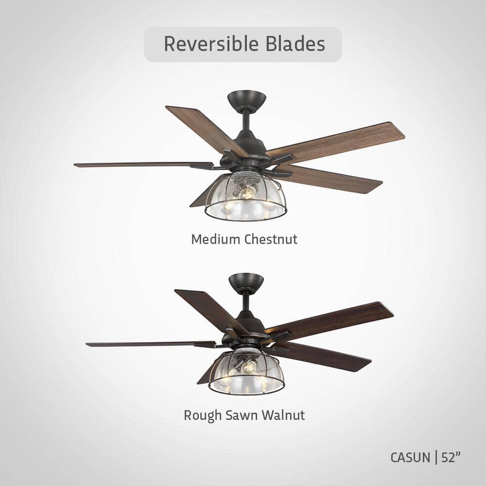 Home Decorators Collection Casun 52 in LED Indoor Aged Iron Ceiling Fan with Remote Control and Light Kit