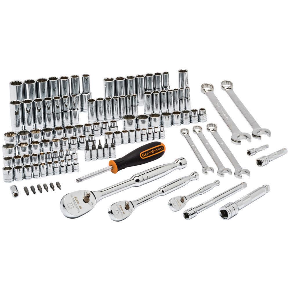 Mechanics Tool Set 118 pc. 1/4 In.， 3/8 In.， and 1/2 In. Drive 6 and 12 Point SAE and Metric