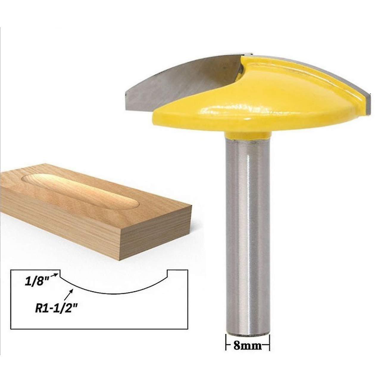 Curved And Horizontal Cutter With 8mm Shank Carbide Molding Cutter - Professional Woodworking Cutting Tools44.2mm