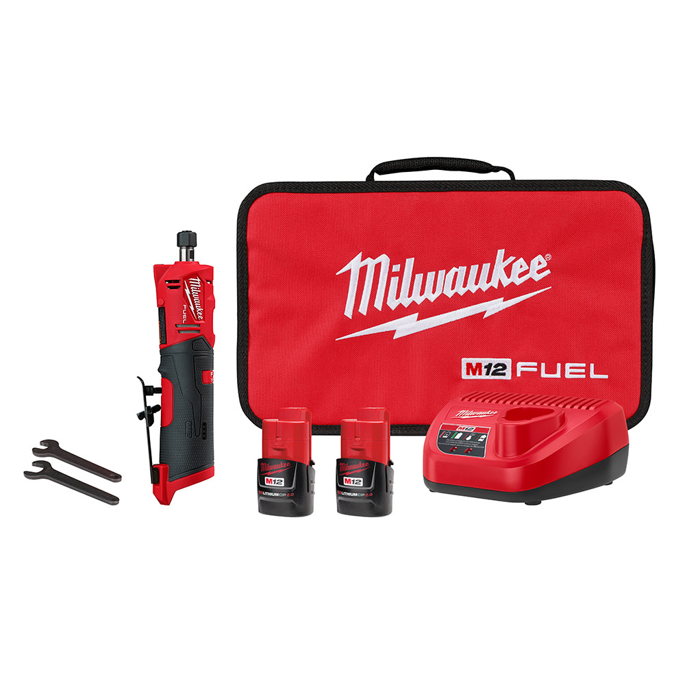 Milwaukee M12 FUEL Straight Die Grinder 2 Battery Kit 2486-22 from Milwaukee