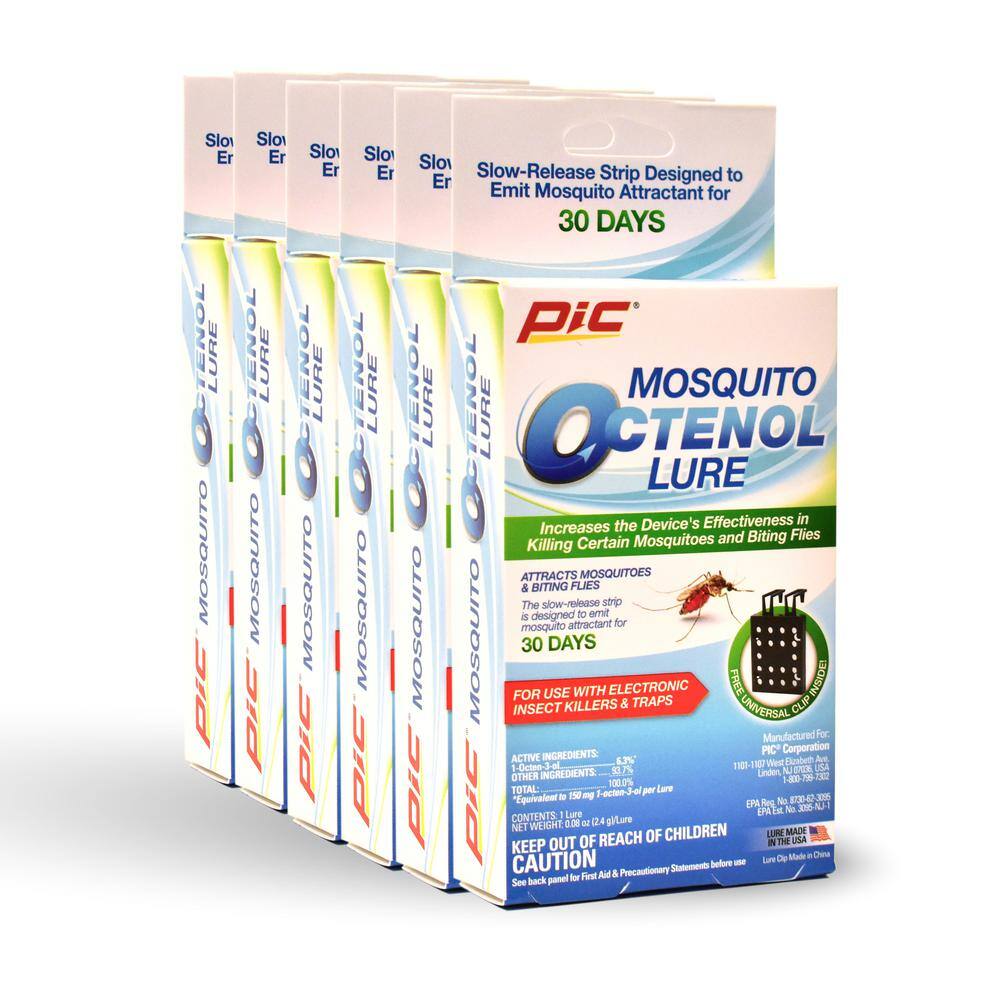 PIC Mosquito Octenol Lure (6-Pack) Attracts Mosquitoes for Use with Electronic Insect Killers and Traps OCT-6PK