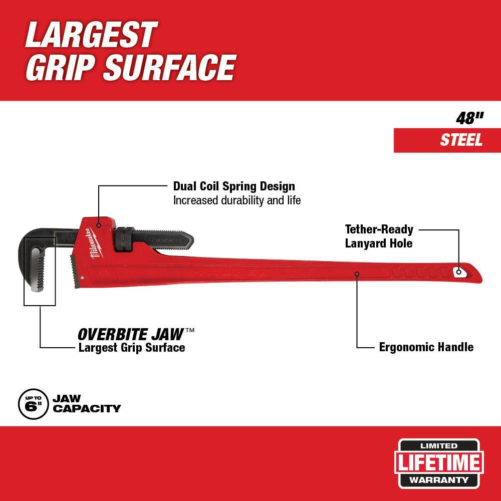 MW 48 in. Steel Pipe Wrench 48-22-7148