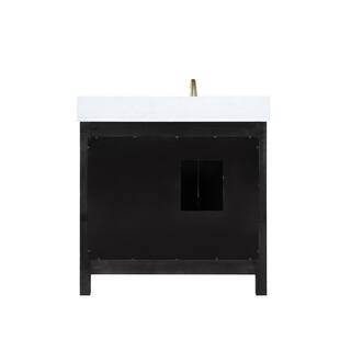 Altair Hadiya 36 in. W x 22 in. D x 34 in. H Bath Vanity in Black Oak with Carrara White Composite Stone Top 542036-BO-AW-NM