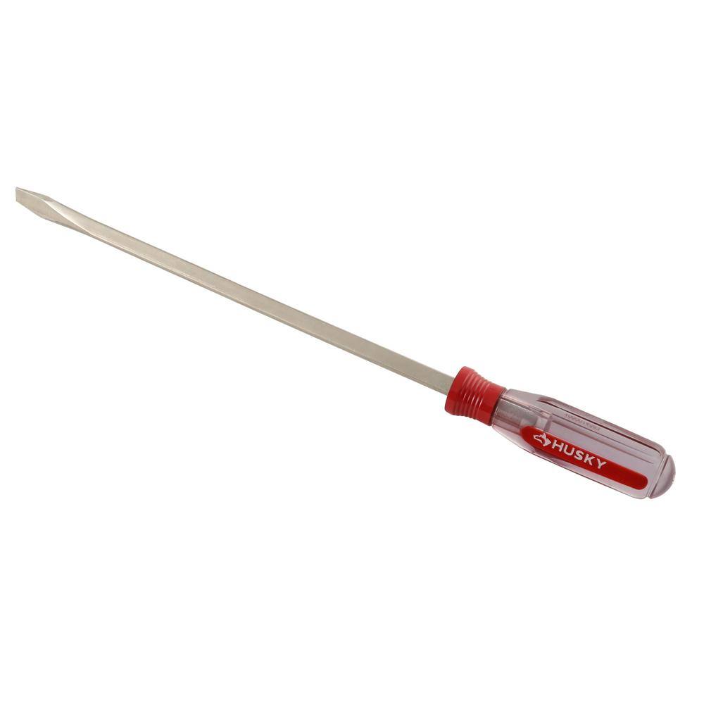 Husky 38 in. x 12 in. Square Shaft Standard Slotted Screwdriver H38X12FHSD