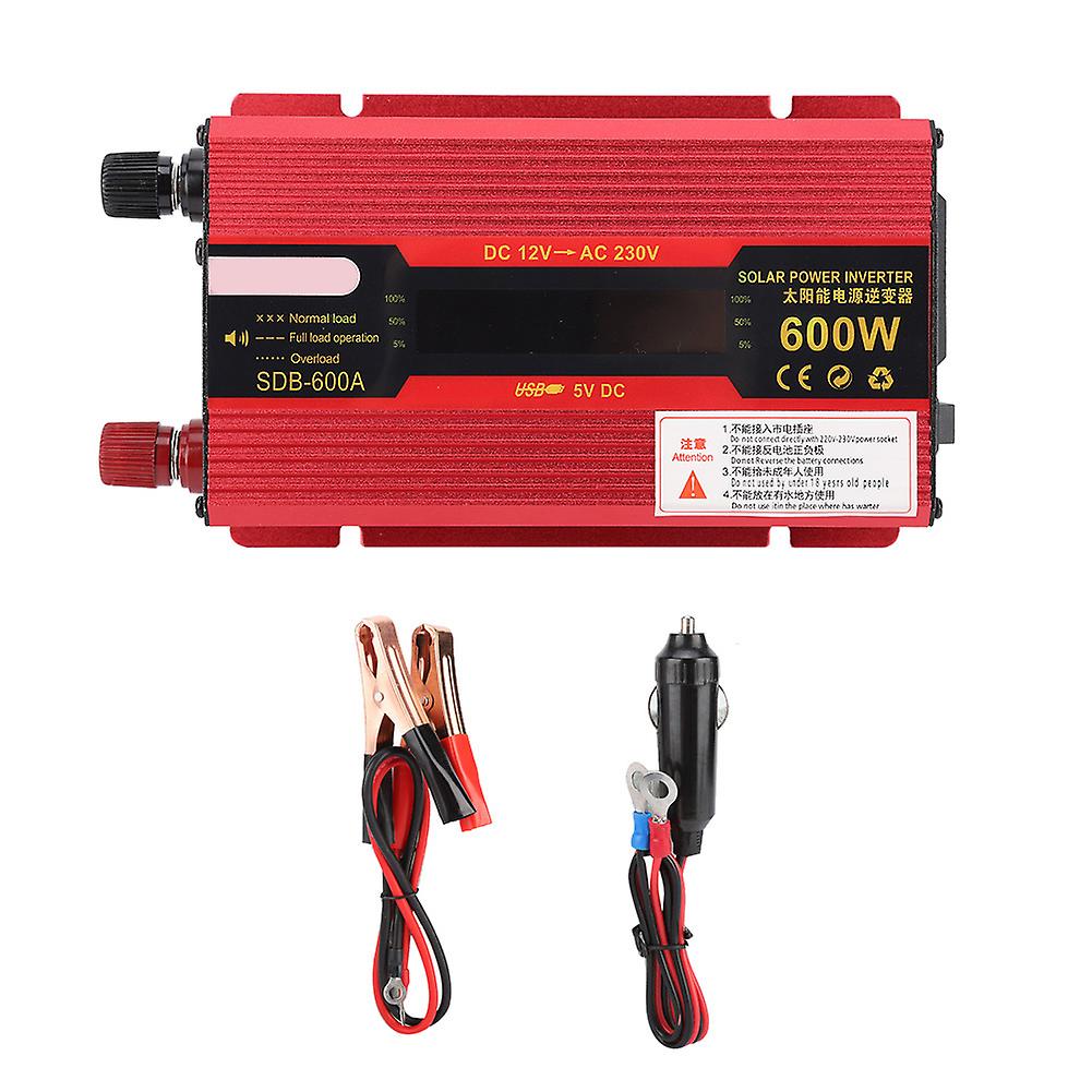 600w Car Portable Lcd Power Inverter Converter Uk Plug (12v To 220v)