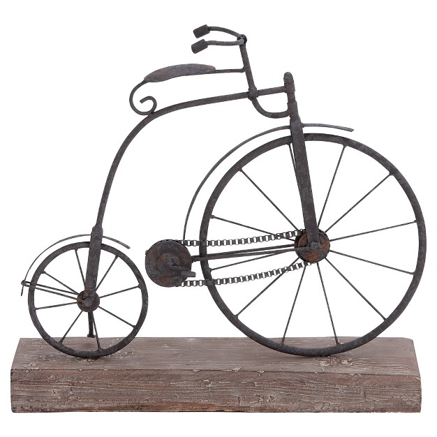 Vintage Reflections Rustic Iron And Wood Penny farthing Model Bicycle 14 quot Olivia amp May