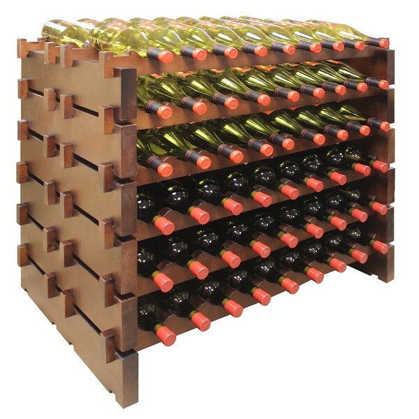 108 Bottle， Double Modular Wine Rack， Stained