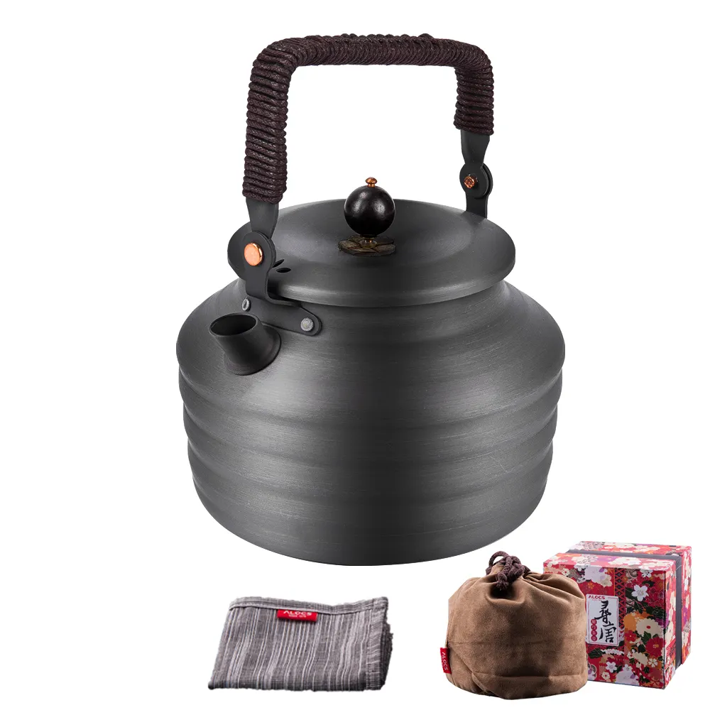 Alocs Portable Hard Anodized Aluminium Hiking Kettle Pot Outdoor Wasserkocher Camping Kettle