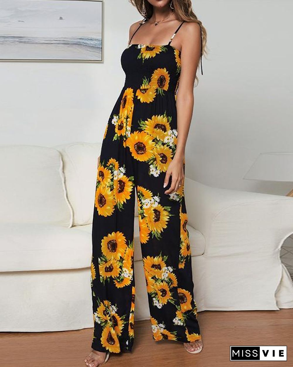 Sunflower Bohemian Long Casual Jumpsuit